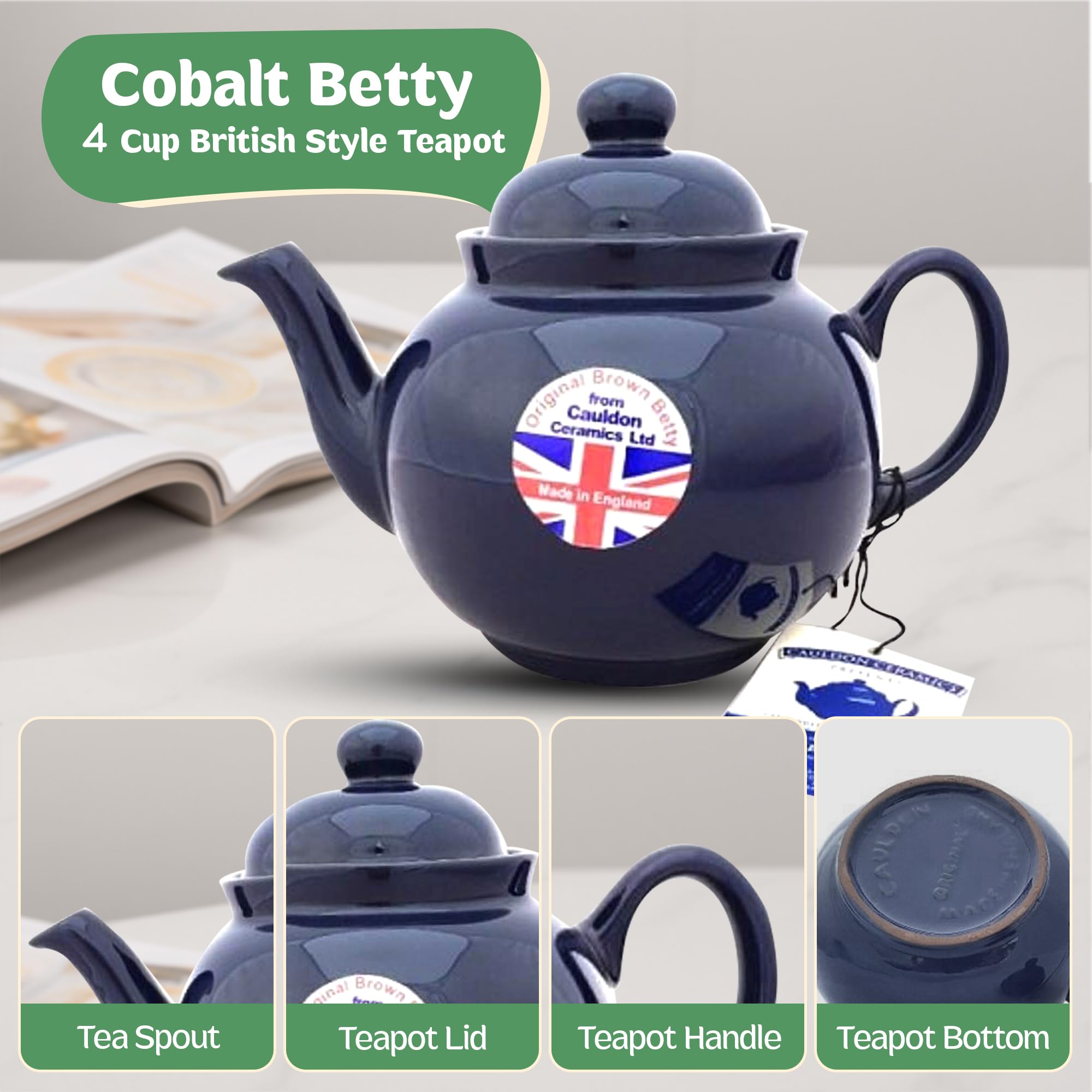 Amazon | Cobalt Betty ティーポット 4カップ セラミック